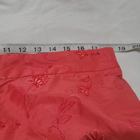 Womens Silk Beaded Pants Size 16 Petite Floral Old Money Luxury Maximalism - Picture 7 of 8